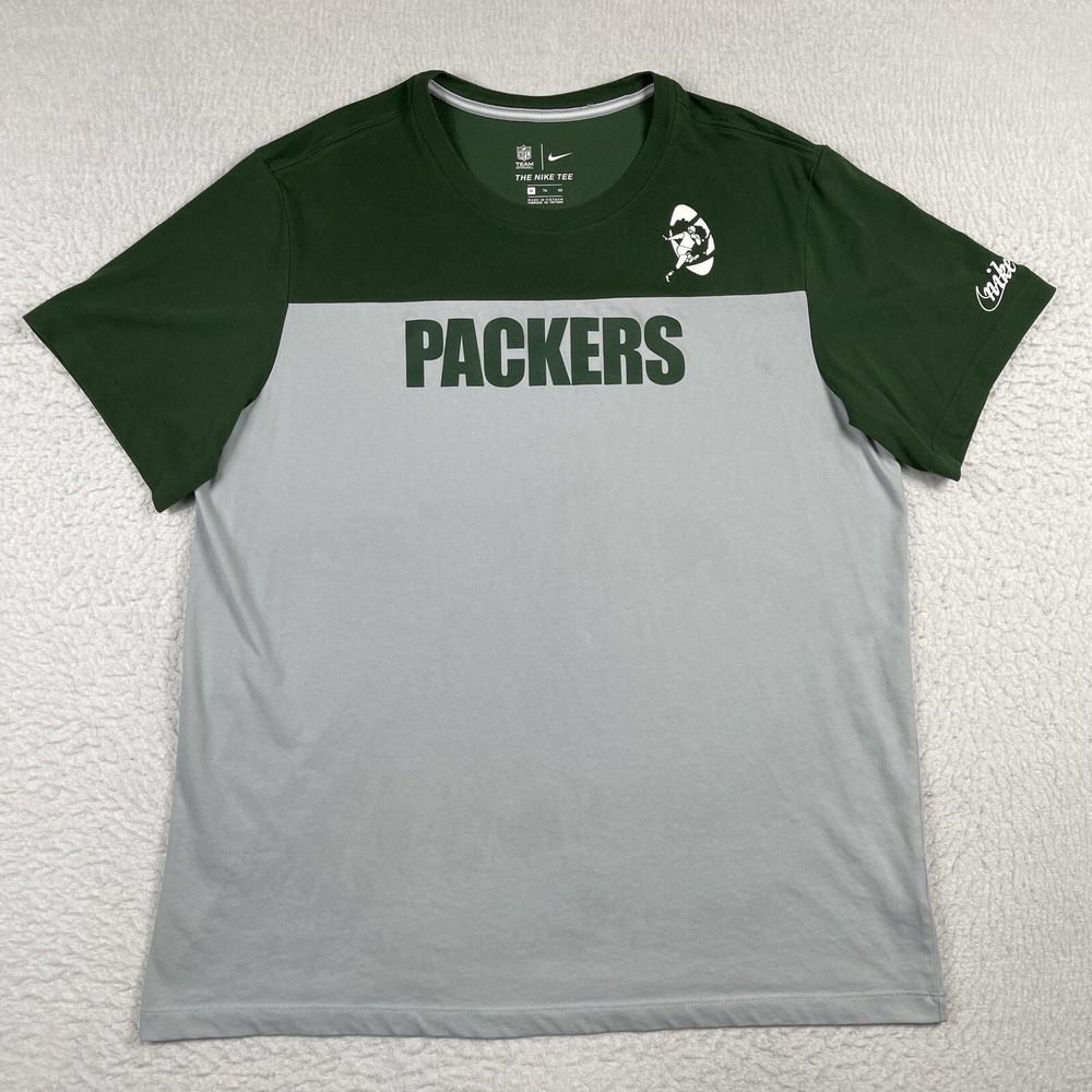Green Bay Packers Shirt Mens XL Colorblock Nike Tee NFL Football Travel Vacation